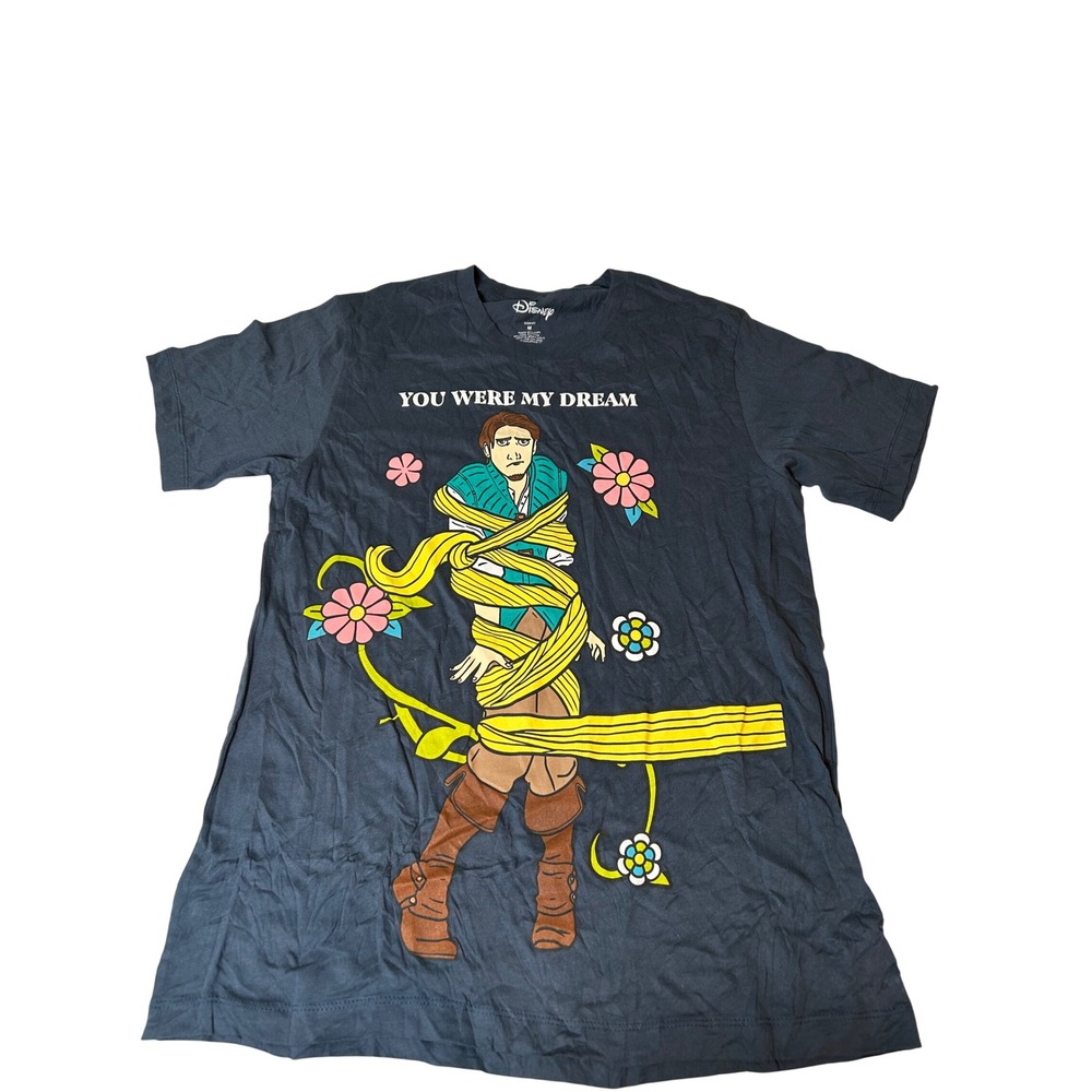 Disney Tangled T-Shirt Adult Women's Medium Navy Blue Flynn Rider Rapunzel Tee